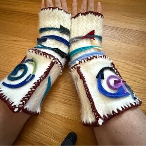 Cashmere Arm Warmer Fingerless Gloves Womens OSFA HandMade Upcycled New OOAK